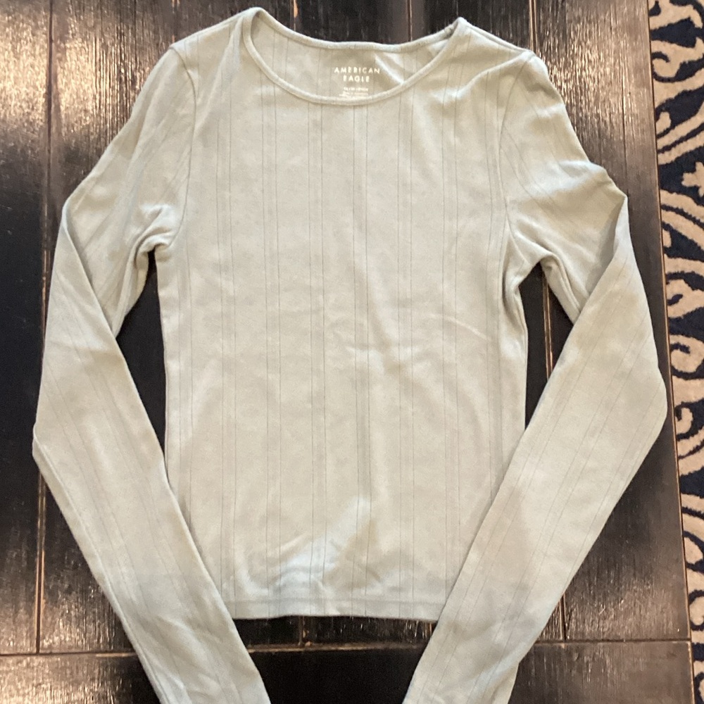 American Eagle Outfitters Light Sage green Long Sleeve Tee